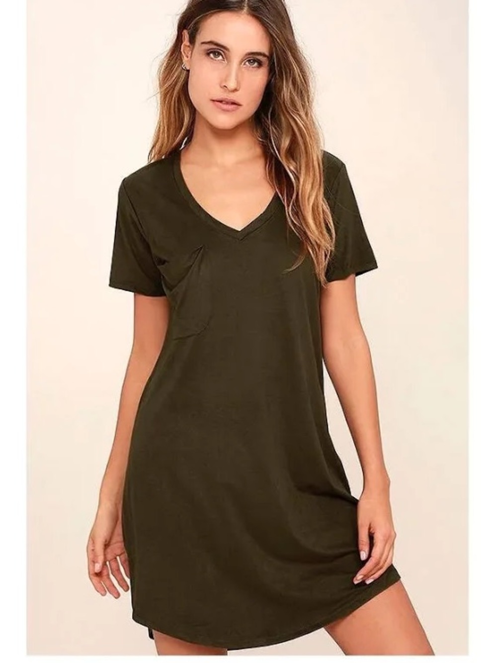 Z Supply Olive Green Faux Suede Dress - size S